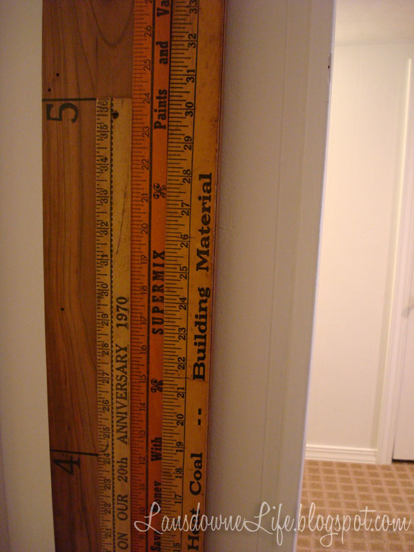 Vintage yard stick growth chart