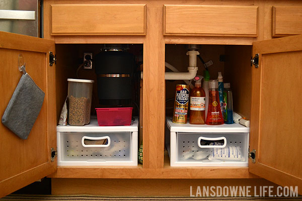 How To Organize Under The Kitchen Sink Cabinet 