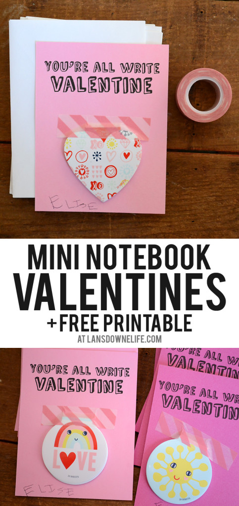 You're all write: Mini notebook valentines + FREE printable - Lansdowne ...